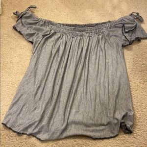 off the shoulder stripped top